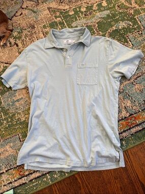 Southern Tide Pale Blue Short-Sleeve Polo with Chest Pocket